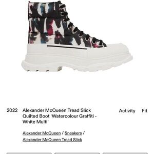 Alexander McQueen Men's Graffiti Tread Slick Boots - Black and White